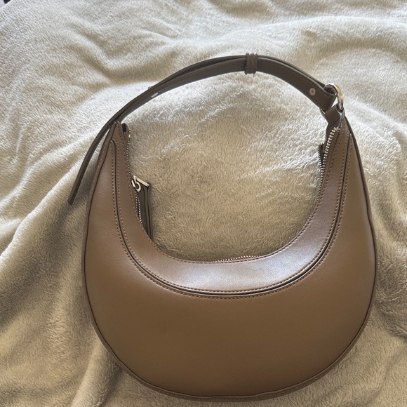 Mango Crescent Shoulder Bag in Taupe Brown - Picture 2 of 5